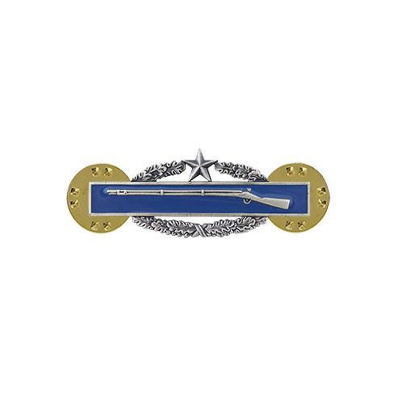 [Vanguard] Army Dress Badge: Combat Infantry 2nd Award - miniature blouse silver oxidized