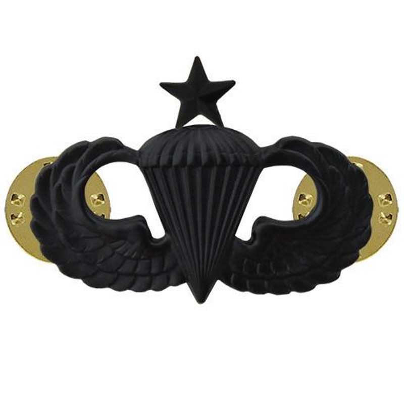 [Vanguard] Army Badge: Senior Parachute - regulation size, black metal