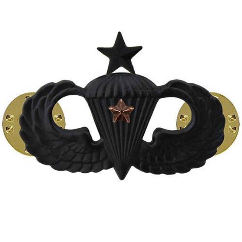 [Vanguard] Army Badge: Senior Combat Parachute First Award - black metal