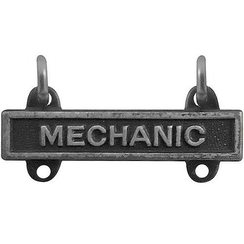 [Vanguard] Army Qualification Bar: Mechanic - silver oxidized finish