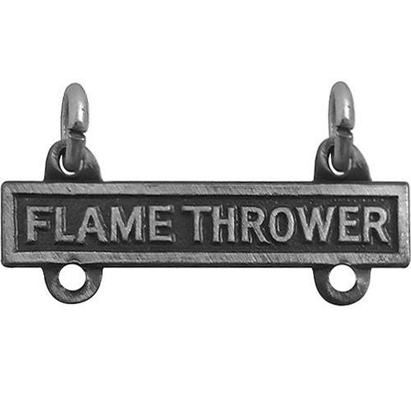 [Vanguard] Army Qualification Bar: Flame Thrower - silver oxidized finish