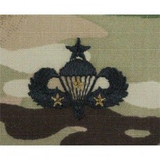 [Vanguard] Army Embroidered Badge on OCP Sew On: Senior Combat Parachutist - 3rd Award