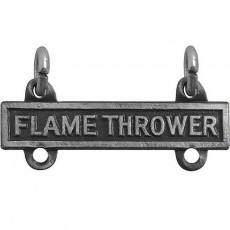 [Vanguard] Army Qualification Bar: Flame Thrower - silver oxidized finish