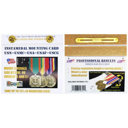 [Vanguard] Instamedal Mounting Card 3 to 5 Full Size Medals: USN-USMC-USArmy-USAF-USCG