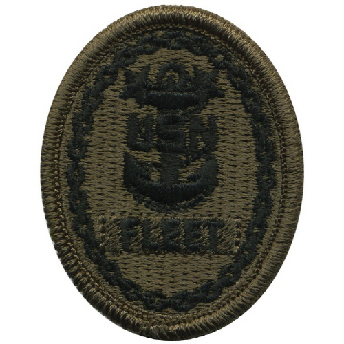 [Vanguard] Navy Embroidered Badge: Fleet E-9 - Woodland Digital