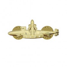[Vanguard] Navy Badge: Submarine SSBN Deterrent Patrol - miniature, 24k gold plated