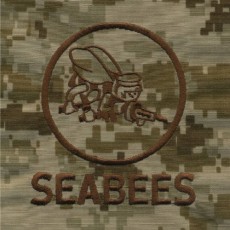[Vanguard] Navy Embroidered Seabee Pocket Replacement - Desert Digital