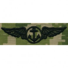 [Vanguard] Navy Embroidered Badge: Aviation Observer - Woodland Digital