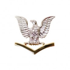 [Vanguard] Navy Cap Device: E4 Good Conduct - silver eagle with gold chevrons
