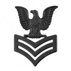 [Vanguard] Navy Cap Device: E6 Petty Officer First Class - black metal