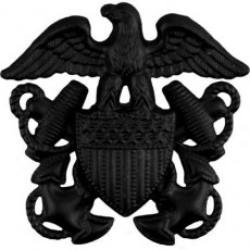 [Vanguard] Navy Cap Device: Officer - black metal