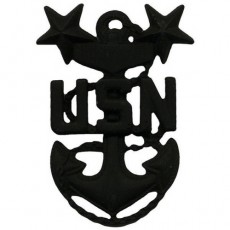 [Vanguard] Navy Cap Device: E9 Chief Petty Officer: Master - black metal