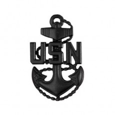 [Vanguard] Navy Cap Device: E7 Chief Petty Officer - black metal