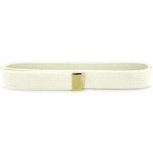 [Vanguard] Navy Belt: White Cotton with Brass Tip - male