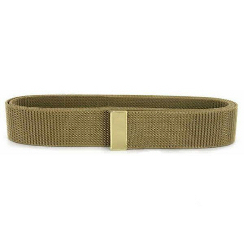 [Vanguard] Navy Belt: Khaki Nylon with Brass Tip - male