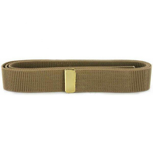 [Vanguard] Navy Belt: Khaki Nylon with 24k Gold Tip - male