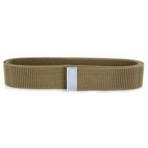 [Vanguard] Navy Belt: Khaki Nylon with Silver Tip - male