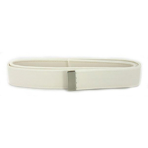 [Vanguard] Navy Belt: White CNT with Silver Mirror Tip - male