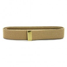 [Vanguard] Navy Belt: Khaki Cotton with Brass Tip - male