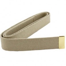 [Vanguard] Navy Belt: Khaki Cotton with 24k Gold Tip - male