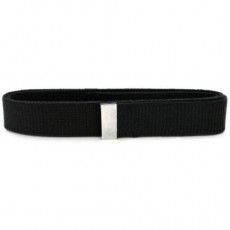 [Vanguard] Belt: Black Cotton with Silver Mirror tip - male