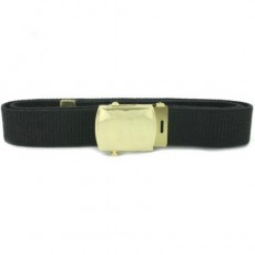 [Vanguard] Navy Belt and Buckle: Black Cotton with Brass Buckle and Tip - male