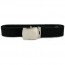 [Vanguard] Belt and Buckle: Black Cotton Nickel Silver Buckle and Tip - male