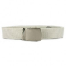 [Vanguard] Navy Belt and Buckle: White Cotton Nickel Silver Buckle and Tip - male