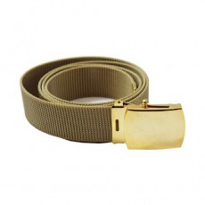 [Vanguard] Navy Belt and Buckle: Khaki Nylon with 24k Buckle and Tip - male