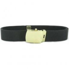 [Vanguard] Belt and Buckle: Black Nylon with Brass Buckle and Tip - male