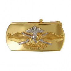 [Vanguard] Navy Belt Buckle: Fleet Marine Force Officer - emblem on gold