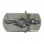 [Vanguard] Navy Belt Buckle: Enlisted Information Dominance - silver oxidized emblem