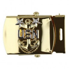 [Vanguard] Navy Belt Buckle: E9 Chief Petty Officer: Master - gold