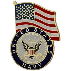 [Vanguard] Navy Lapel Pin: United States Flag with Navy Emblem