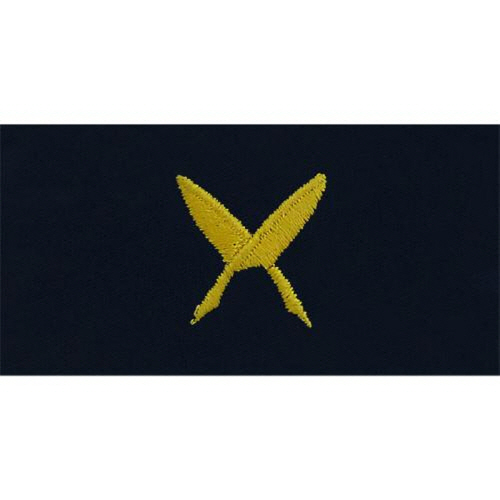 [Vanguard] Navy Embroidered Collar Device: Ships Clerk - embroidered on coverall