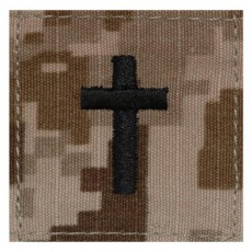 [Vanguard] Navy Collar Device: Desert Digital Embroidered Christian Chaplain