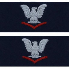 [Vanguard] Navy Embroidered Collar Device: E4 Third Class - coverall