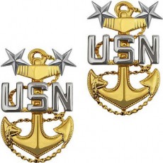 [Vanguard] Navy Collar Device: E9 Chief Petty Officer: Master - pin back
