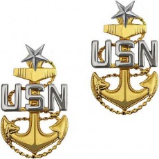 [Vanguard] Navy Collar Device: E8 Chief Petty Officer: Senior - pin back