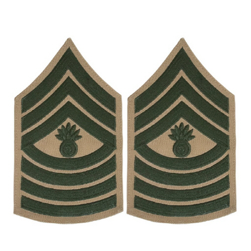 [Vanguard] Marine Corps Chevron: Master Gunnery Sergeant - green on khaki for male