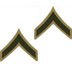 [Vanguard] Marine Corps Chevron: Private First Class - PFC - green on khaki, male