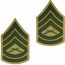 [Vanguard] Marine Corps Chevron: Gunnery Sergeant - green embroidered on khaki, male