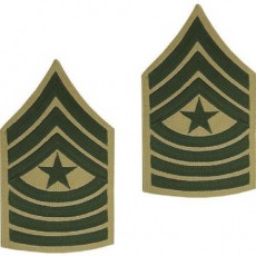 [Vanguard] Marine Corps Chevron: Sergeant Major - green embroidered on khaki, male