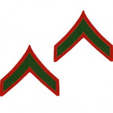 [Vanguard] Marine Corps Chevron: Private First Class - green embroidered on red, male