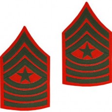 [Vanguard] Marine Corps Chevron: Sergeant Major - green embroidered on red, male