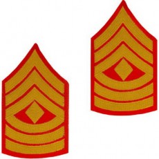 [Vanguard] Marine Corps Chevron: First Sergeant - gold embroidered on red, male