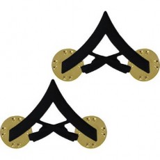 [Vanguard] Marine Corps Chevron: Lance Corporal - black metal, solid brass