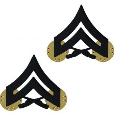 [Vanguard] Marine Corps Chevron: Corporal - black metal, solid brass