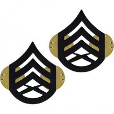 [Vanguard] Marine Corps Chevron: Staff Sergeant - black metal, solid brass