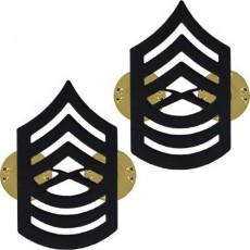 [Vanguard] Marine Corps Chevron: Master Sergeant - black metal, solid brass